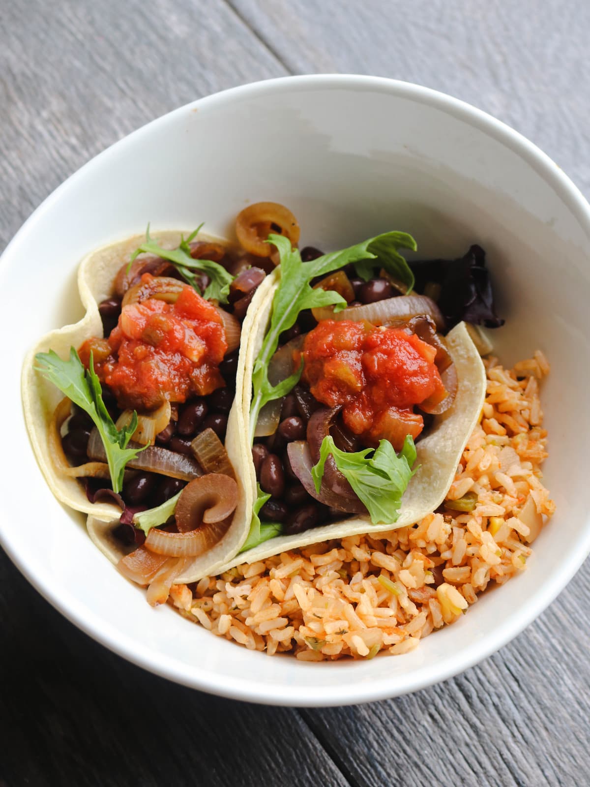 Black Bean Tacos Rice Mexican Inspired Budget Friendly Vegan Meals FromMyBowl