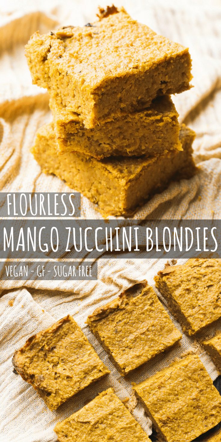 Flourless Mango Zucchini Blondies Gluten Free Vegan