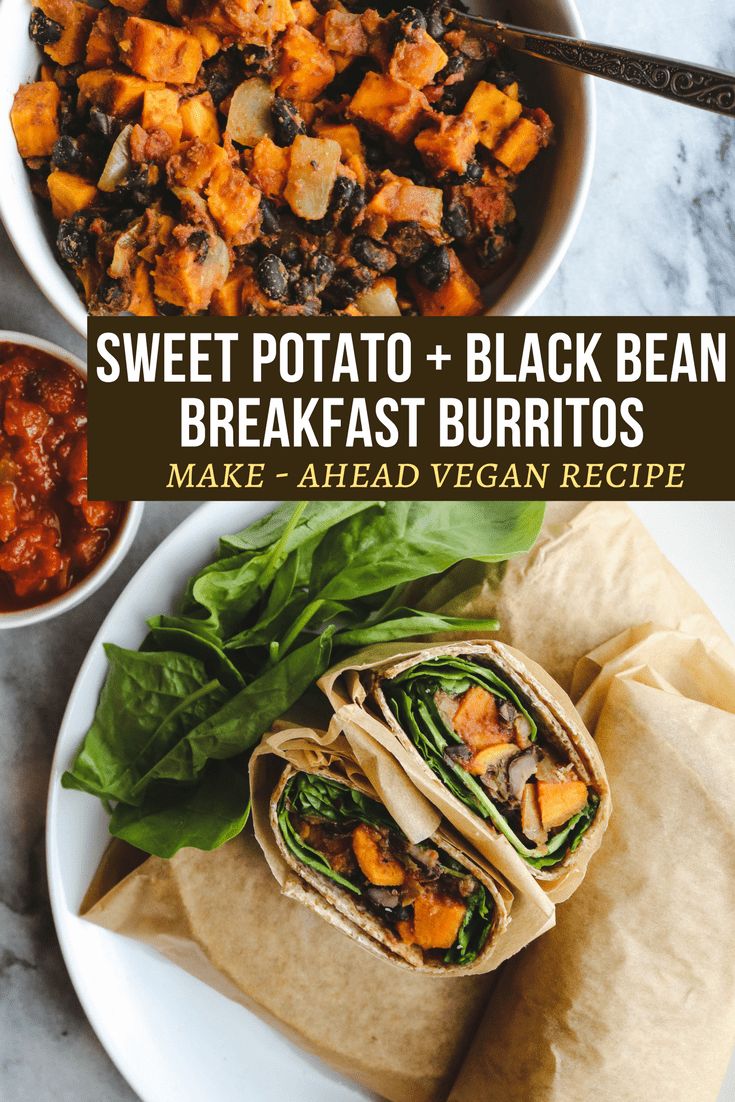 Sweet Potato Black Bean Vegan Breakfast Burrito 