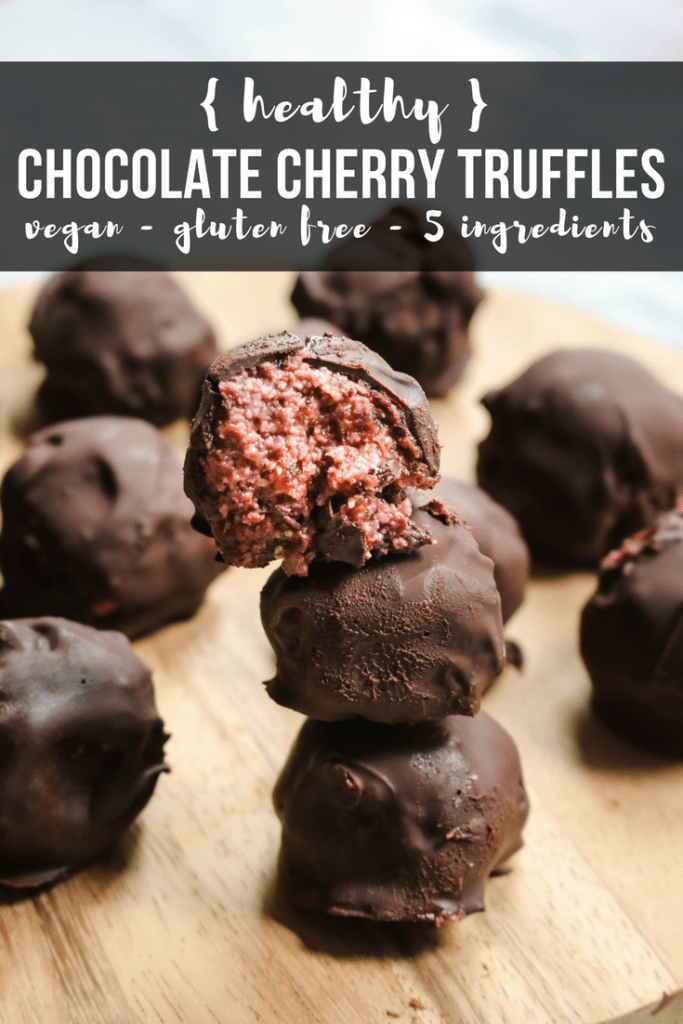 Healthy Chocolate Covered Cherry Truffles (Vegan) - From My Bowl