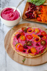 Rainbow Flatbreads with Beet Hummus - Easy & Healthy Vegan Recipe