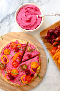 Rainbow Flatbreads with Beet Hummus - Easy & Healthy Vegan Recipe