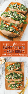 Sweet Potato Kale Boat Tahini Dressing