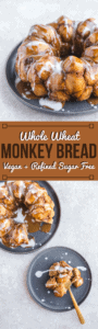 Healthy Whole Wheat Monkey Bread - Vegan Holiday Breakfast #vegan #plantbased