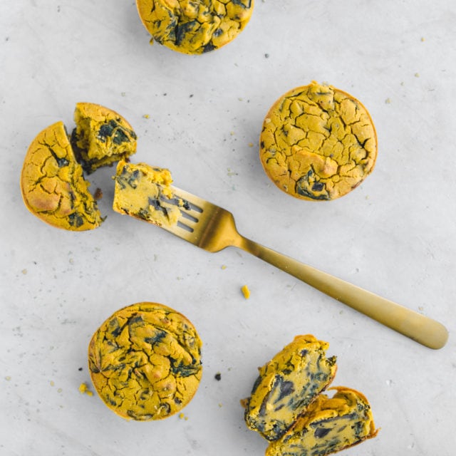Vegan Spinach & Mushroom Crustless Quiches From My Bowl