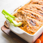 buffalo chicken dip with celery and carrots