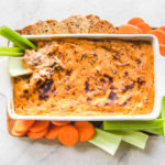 buffalo chicken dip with celery and carrots