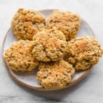 peanut butter oatmeal cookies on white plate