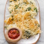 hash browns with spinach and salsa