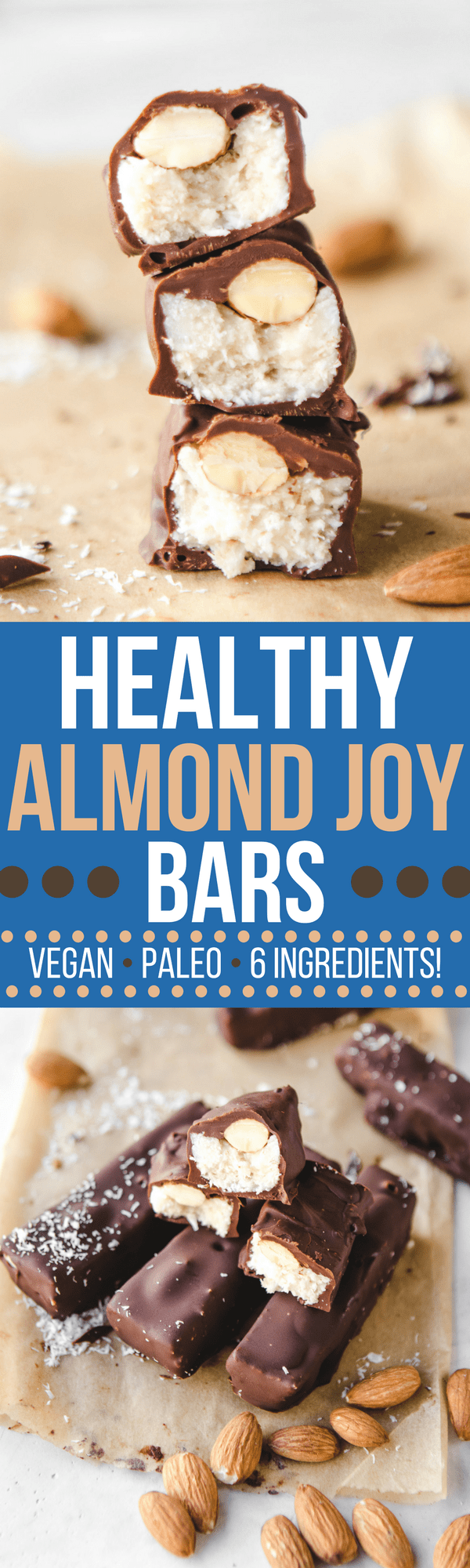 pinterest image of almond joy bars