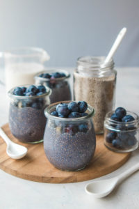 blueberry chia seed puddings righ