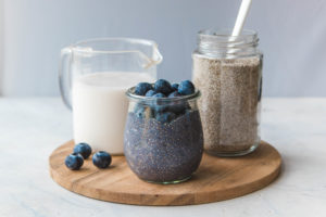 blueberry chia seed puddings righ