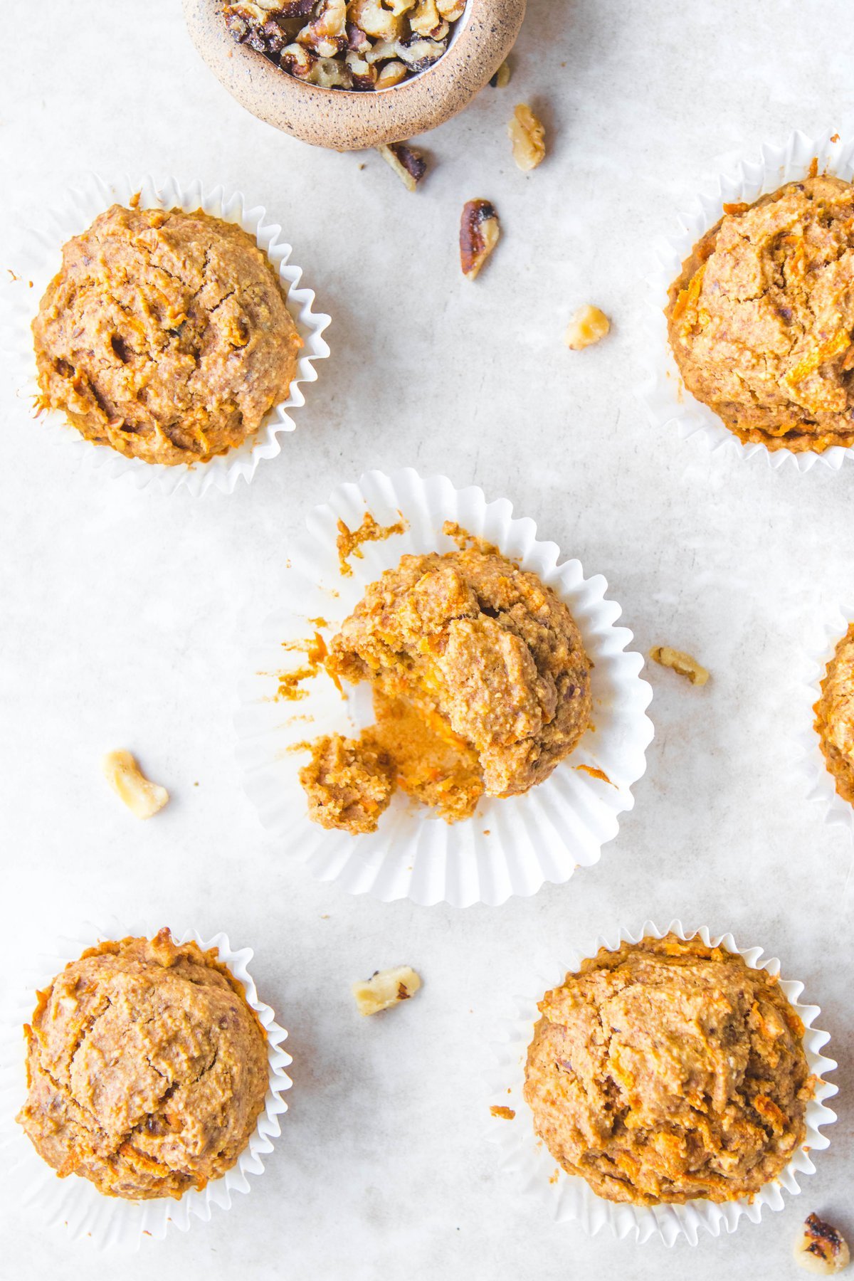 carrot cake muffins with walnuts