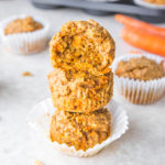 stack of carrot cake muffins