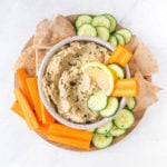 baba ganoush with pita and vegetables