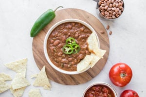 bowl of refried beans