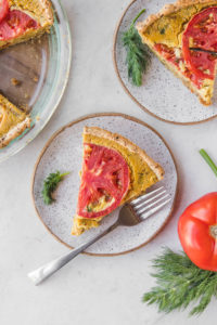 vegan quiche with tomatoes