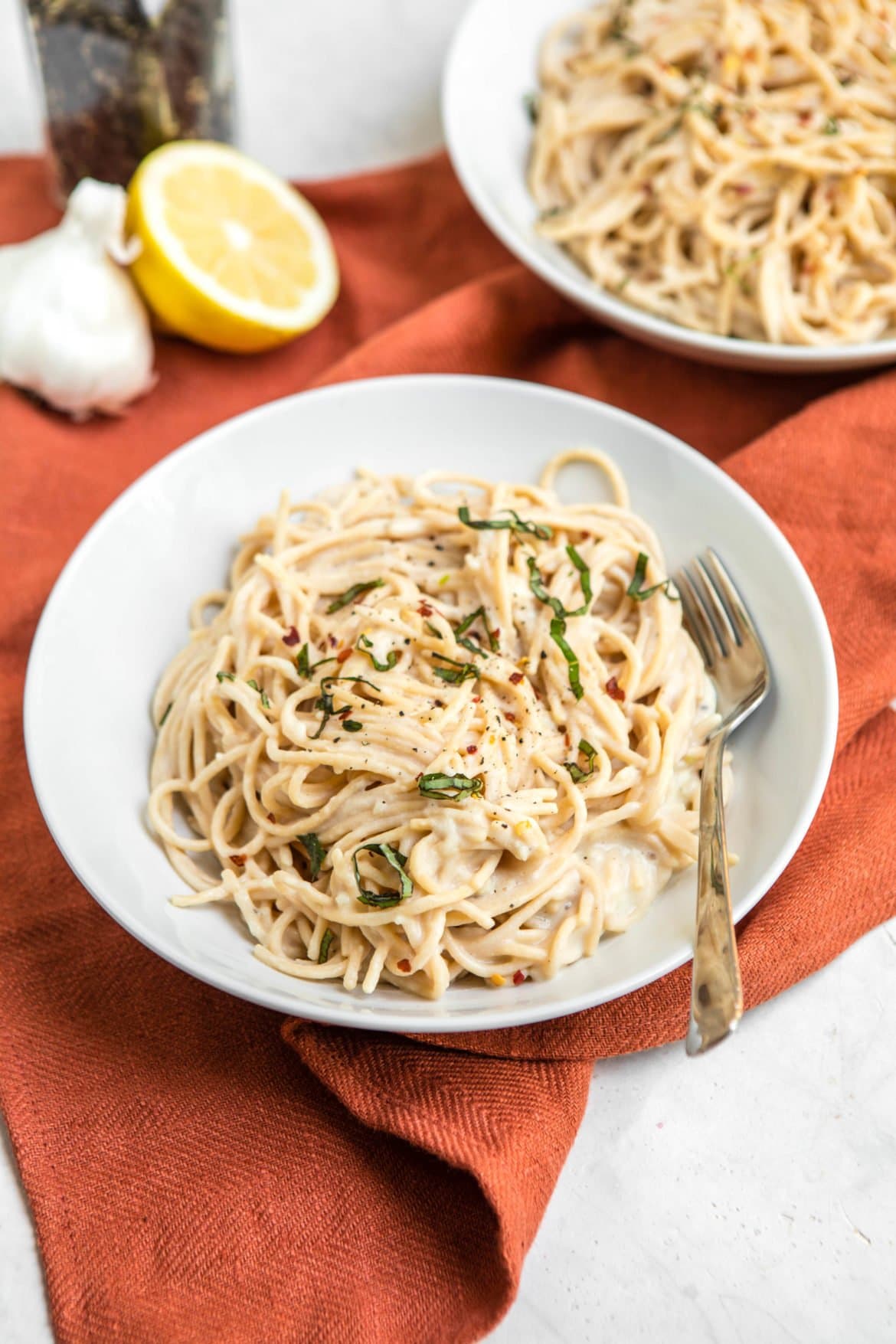 Garlic Cream Sauce With Pasta Gluten And Dairy Free From My Bowl