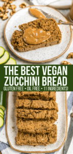 Fluffy, moist, and flavorful, this Vegan Zucchini Bread is simply the best! Gluten-Free, Oil-Free, and made with only 11 plant-based ingredients. #vegan #plantbased #zucchini #zucchinibread #sweetbread #oilfree #refinedsugarfree #healthy via frommybowl.com