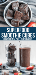 Make these Superfood Smoothie Cubes ahead of time for a quick and healthy breakfast. Simply add them to a blender with liquid, blend, and enjoy! Perfect for Meal Prep and an on-the-go healthy breakfast #smoothie #mealprep #smoothiecubes #superfoodsmoothie #healthysmoothie #vegan #plantbased #glutenfree #easybreakfast via frommybowl.com