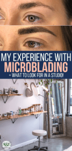 pinterest image describing my microblading experience
