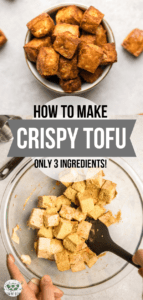 Learn how to make the best Crispy Tofu with this easy and yummy recipe! Made with only 3 ingredients, this Tofu is Vegan, Gluten-Free, and Oil-Free. #vegan #glutenfree #plantbased #tofu #crispytofu #oilfree | frommybowl.com