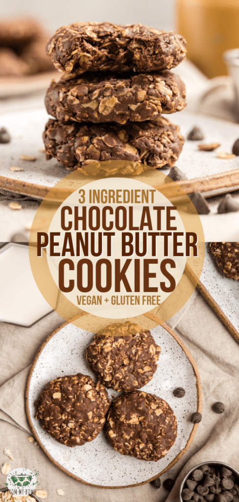 No Bake Peanut Butter Chocolate Cookies (3 Ingredients!) - From My Bowl