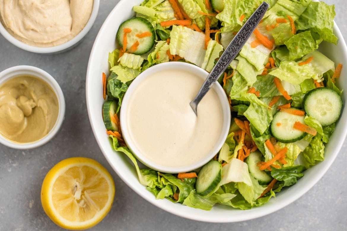 3 Ingredient Hummus Salad Dressing From My Bowl