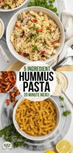 This Hummus Pasta is an easy, filling and delicious dinner fix! All you need is 5 ingredients, 20 minutes, and one pot to make this healthy and hearty main. #pasta #hummus #onepot #plantbased #vegan | frommybowl.com