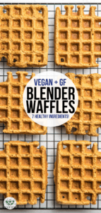 These Vegan Blender Waffles are healthy, hearty, and made with only 7 plant-based ingredients! A no-fuss weekend breakfast that's also great for meal prep. #waffles #blender #vegan #glutenfree #oilfree | frommybowl.com