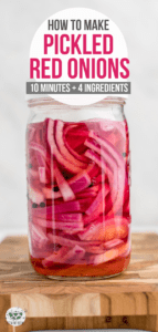 Want to make your own Pickled Red Onions? All you need is 10 minutes and 4 common ingredients with this easy-to-follow recipe! #pickledonions #budgetfriendly #glutenfree #redonion | frommybowl.com