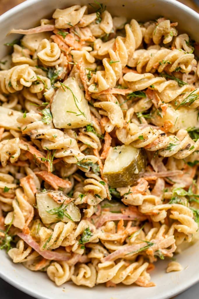 Creamy Dill Pickle Pasta Salad - From My Bowl