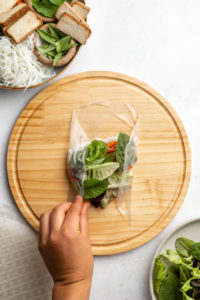 folding sides of rice paper roll