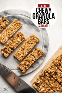 These homemade granola bars are made from wholesome ingredients, but taste just like the childhood favorite! Vegan, Gluten-Free, and Refined Sugar-Free. #vegan #plantbased #granolabars #vegangranolabars #chewybars | frommybowl.com