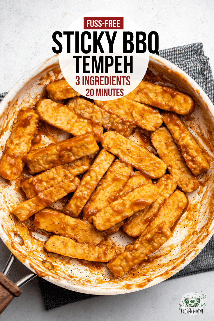This BBQ Tempeh is tangy, sticky, spicy, and most importantly, easy! All you need is 3 simple ingredients and 20 minutes to make it.