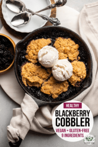 Finally, a healthy blackberry cobbler that's gluten-free, vegan, and still incredibly fluffy! Made with simple steps and only 8 ingredients. #blackberrycobbler #blackberry #cobbler #glutenfree #vegan #oilfree | frommybowl.com