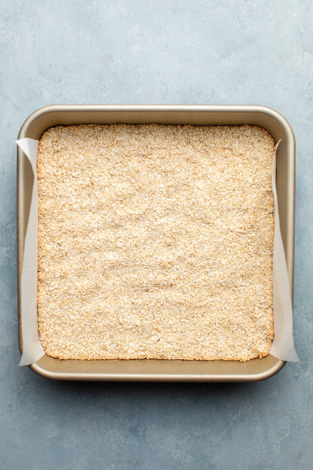 baked graham cracker base for smores bars
