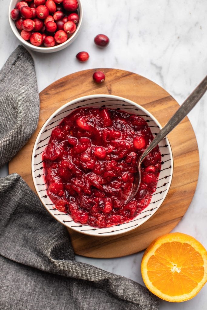 Healthy Cranberry Sauce Low Sugar Vegan Frommybowl 5 From My Bowl