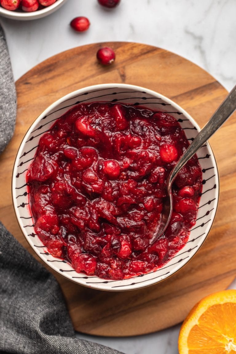 Healthy Cranberry Sauce Low Sugar Vegan Frommybowl 6 From My Bowl