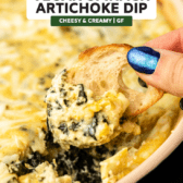 crostini dipping spinach & artichoke dip