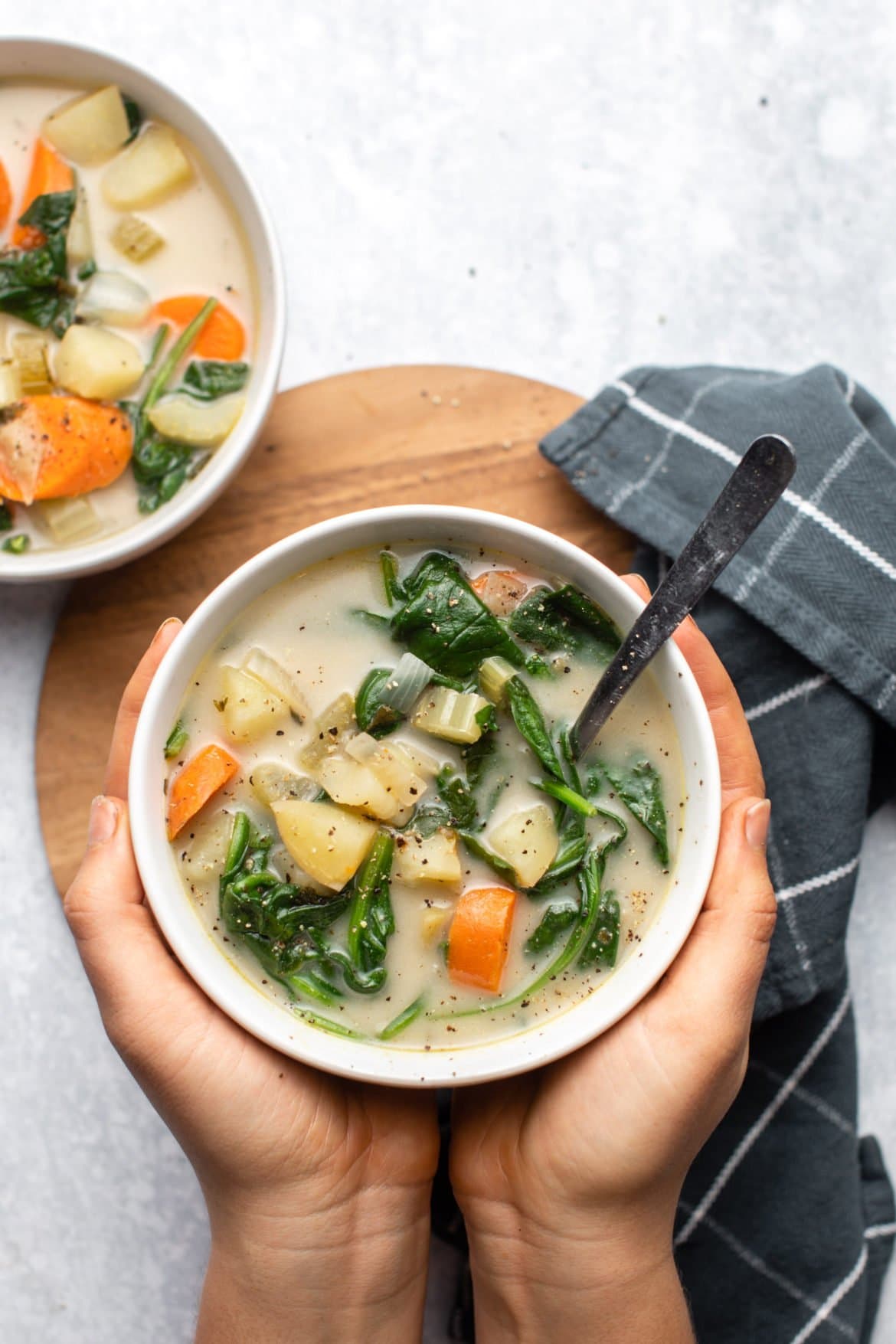 Instant Pot Potato Spinach Soup (Dairy-Free) - From My Bowl