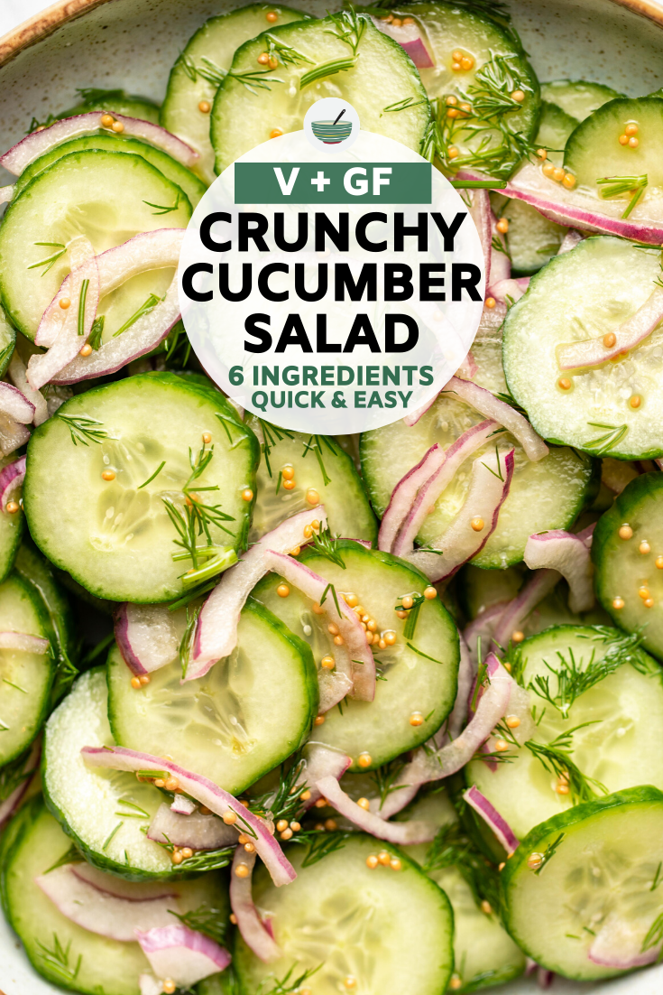 close up photo of cucumber salad in bowl