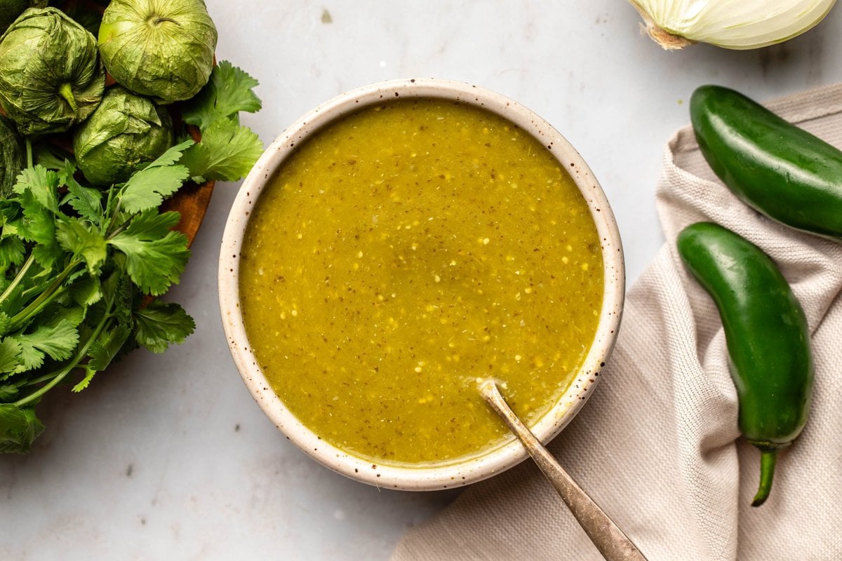 Classic Salsa Verde with Tomatillos - From My Bowl
