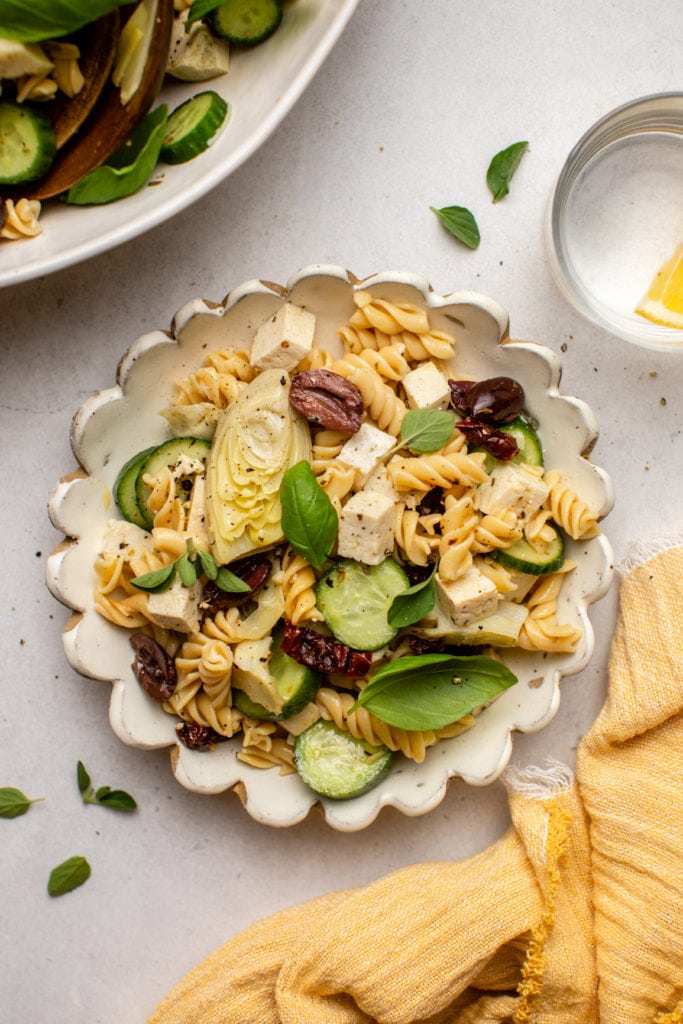 Mediterranean Pasta Salad | Vegan & GF - From My Bowl