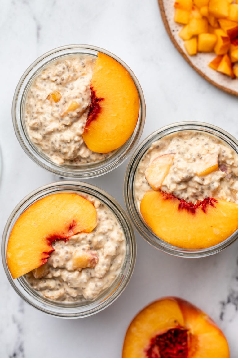 Peaches Cream Overnight Oatmeal Vegan GlutenFree FromMyBowl 5