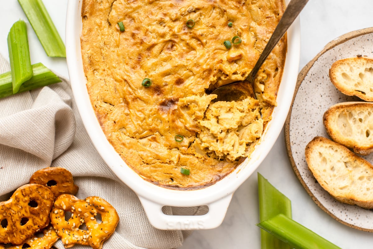 Cheesy Vegan Crab Dip | A Maryland Favorite! - From My Bowl