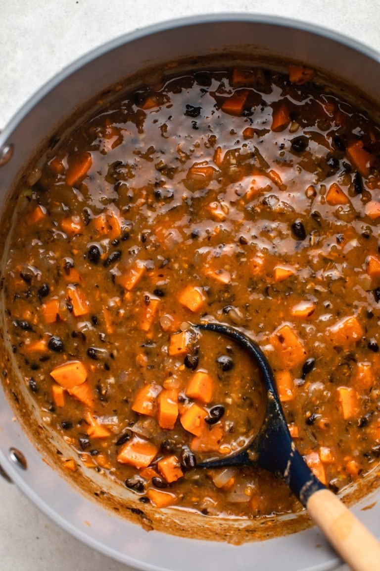 Chipotle Black Bean & Sweet Potato Soup | Vegan - From My Bowl