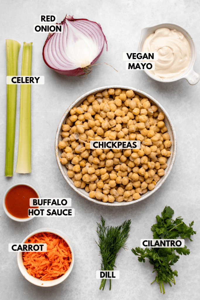 Buffalo Chickpea Salad | Vegan + 8 Ingredients! - From My Bowl