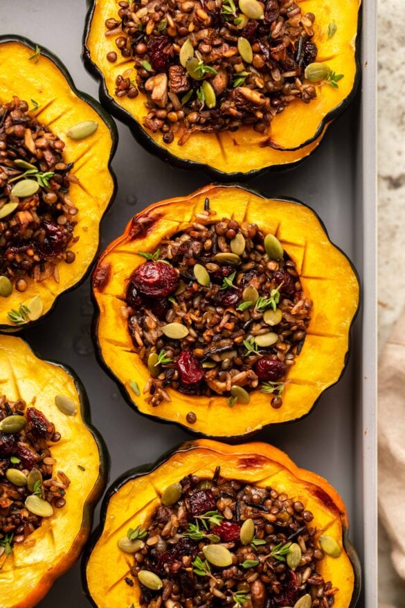 Stuffed Acorn Squash with Mushrooms - From My Bowl