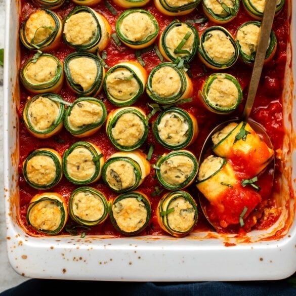 Vegan Zucchini Lasagna Roll Ups - From My Bowl